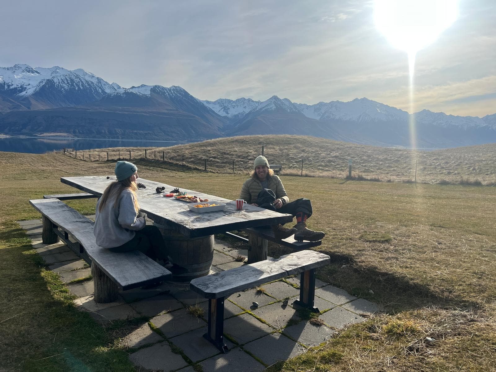 Lodge dining with mountain panorama